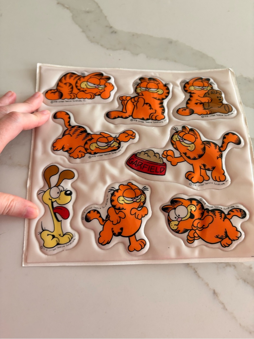Vintage 1978 Garfield Puffy Large Stickers